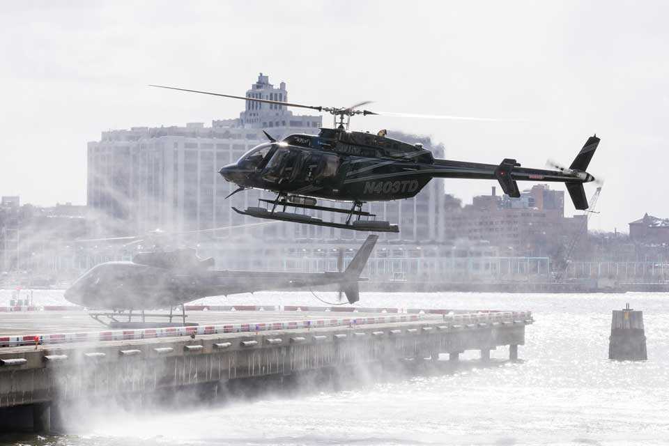 helicopter close to waterfront