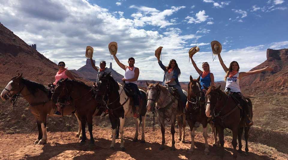 people on horses